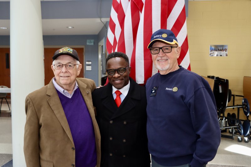 The Lewes-Rehoboth Rotary selected Paul Williams, Coast TV chief meteorologist, as this year’s keynote speaker for the Veterans Day event. Shown are (l-r) Chuck Ward, Lewes-Rehoboth Rotary past president and Vietnam veteran; Williams; and Bill Huntley, Lewes-Rehoboth Rotary past president.